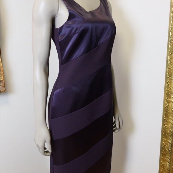 Joseph Ribkoff Elegant One-Shoulder Dress in Dark Purple - Picture 5 of 8